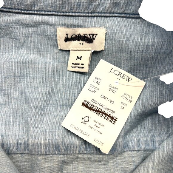 J.Crew Sleeveless Perfect Fit Shirt Button-Down Size Medium NWT - Picture 7 of 10
